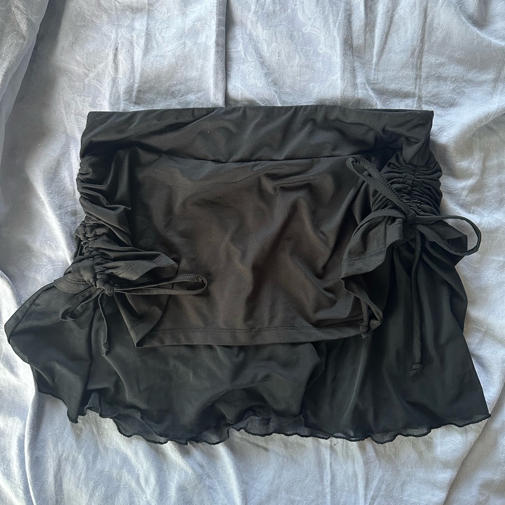 fila active black mini skirt